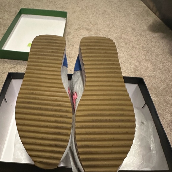 Kate Spade Gray Sneakers with Pink and Blue Accents - Picture 3 of 5